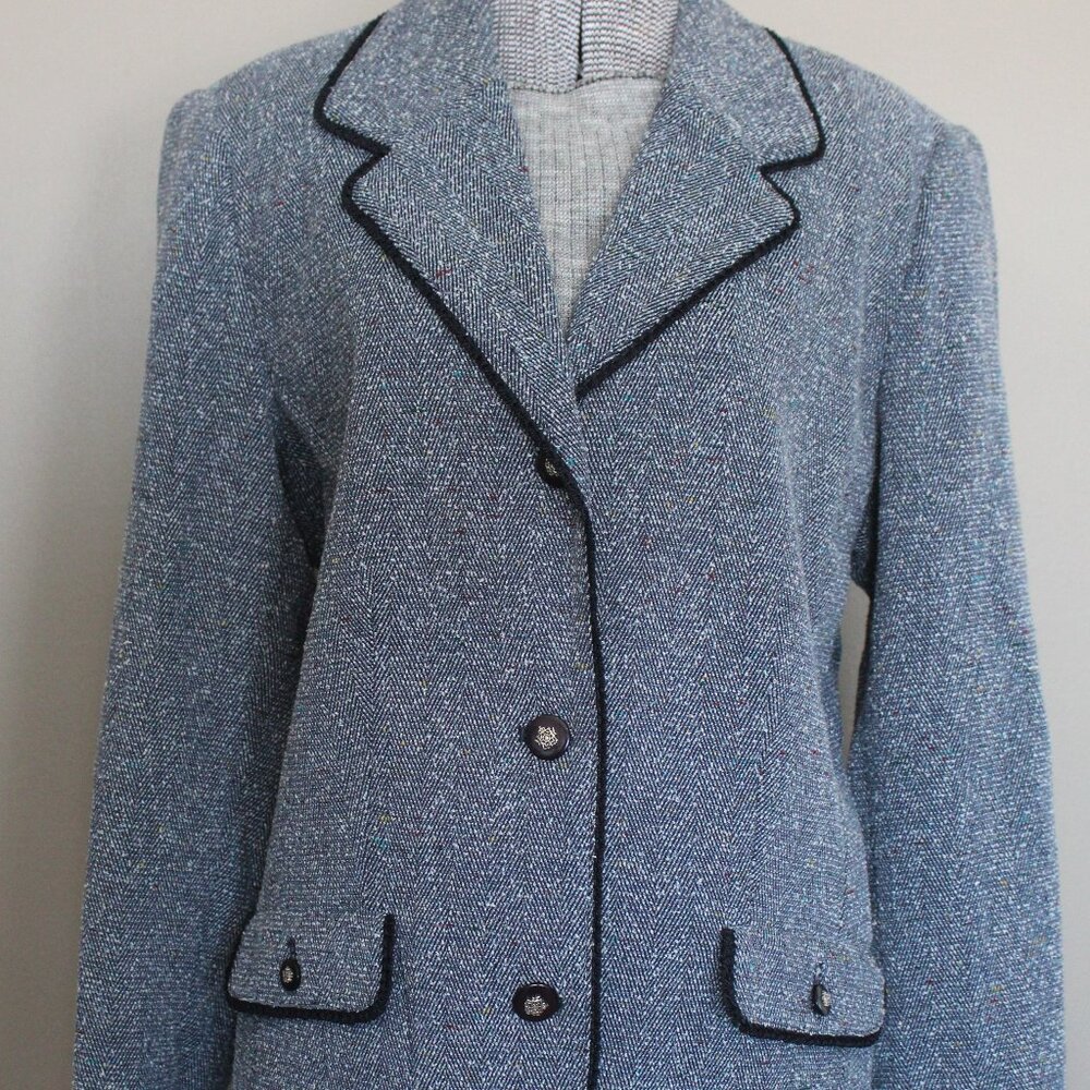 Sag Harbor blazer, blue with navy trim, size 10